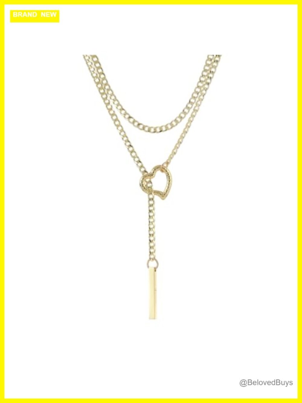 Stainless Steel Cuban Chain Y-Necklace Adjustable Lariat for Cosplay Party